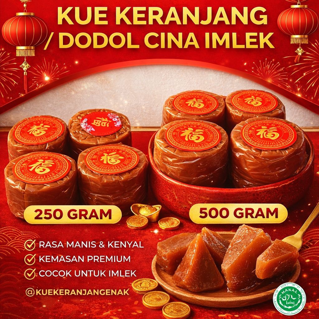 Kue Keranjang Imlek Dodol Cina  Manis Kenyal 250g & 500gkue keranjang imlek, dodol cina, hampers kue