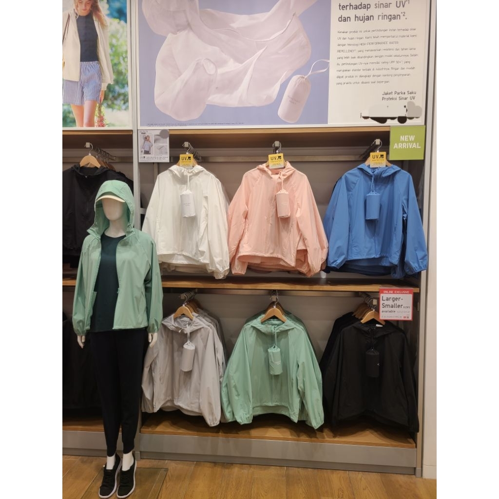 UNIQLO Jaket Parka Saku UV PROTECTION Water Repellent Jacket ORIGINAL