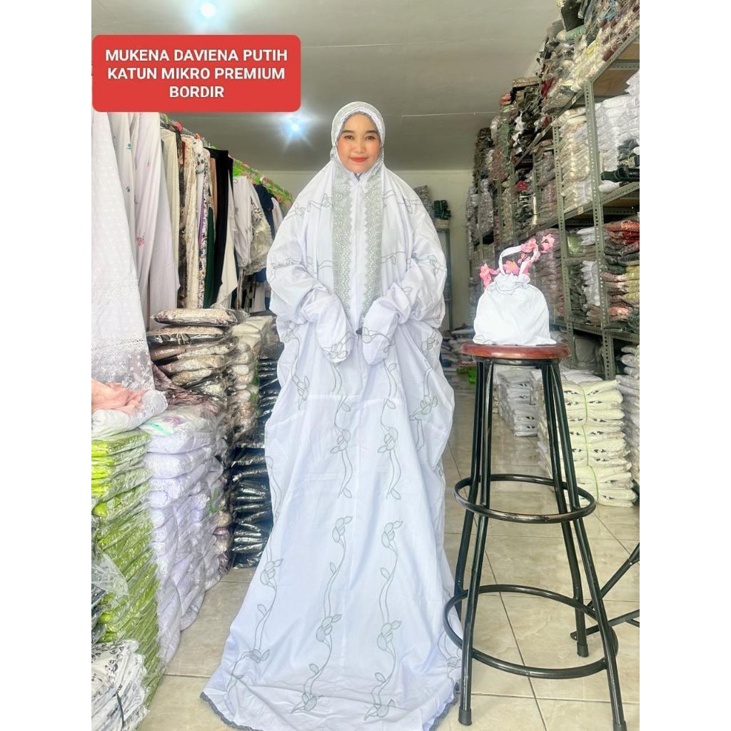 MUKENA DAVIENA TERUSAN // MULENA KATUN MIKRO TERUSAN JUMBO // MUKENA TERUSAN JUMBO // MUKENA KATUN M