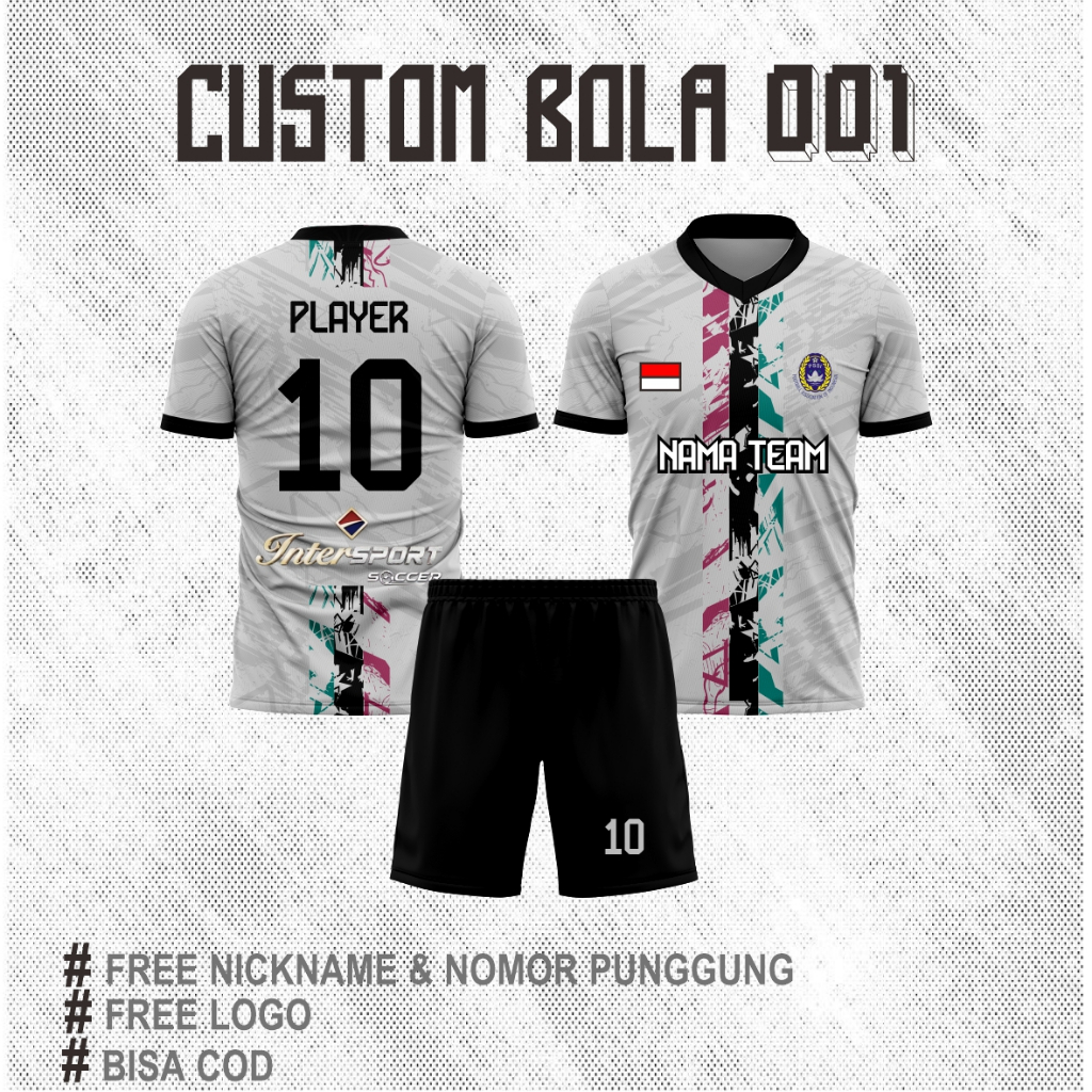 Jersey Custome Bola Futsal / Sepak Bola Full Printing Custome Nama Nomor & Logo team Bisa Cod & Satu