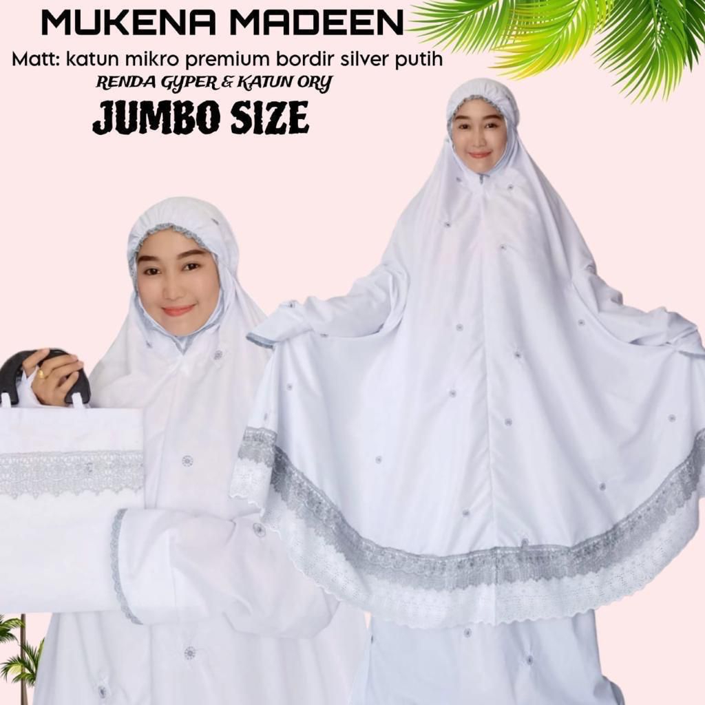 MUKENA MADEEN // MUKENA SETELAN BERLENGAN // MUKENA KATUN MIKRO PREMIUM SIZE JUMBO // MUKENA UMROH &