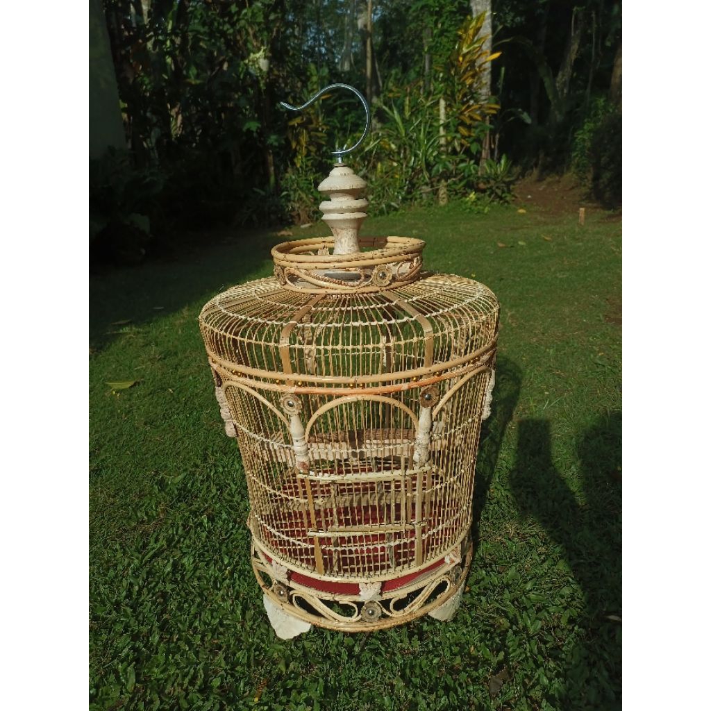 SANGKAR PERKUTUT KLASIK MATARAMAN FINISHING CLEAR NATURAL