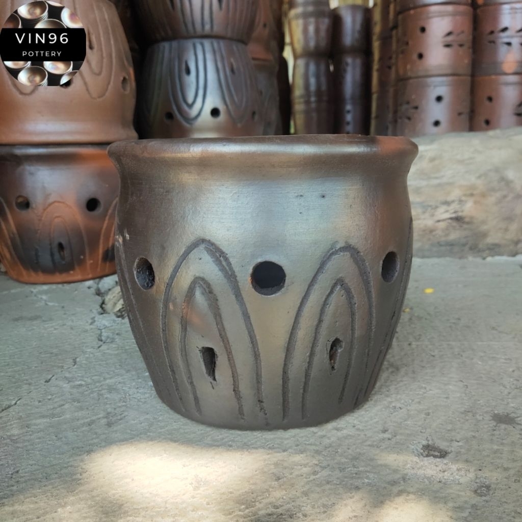 Pot bunga aesthetic D20cm gerabah tanah liat