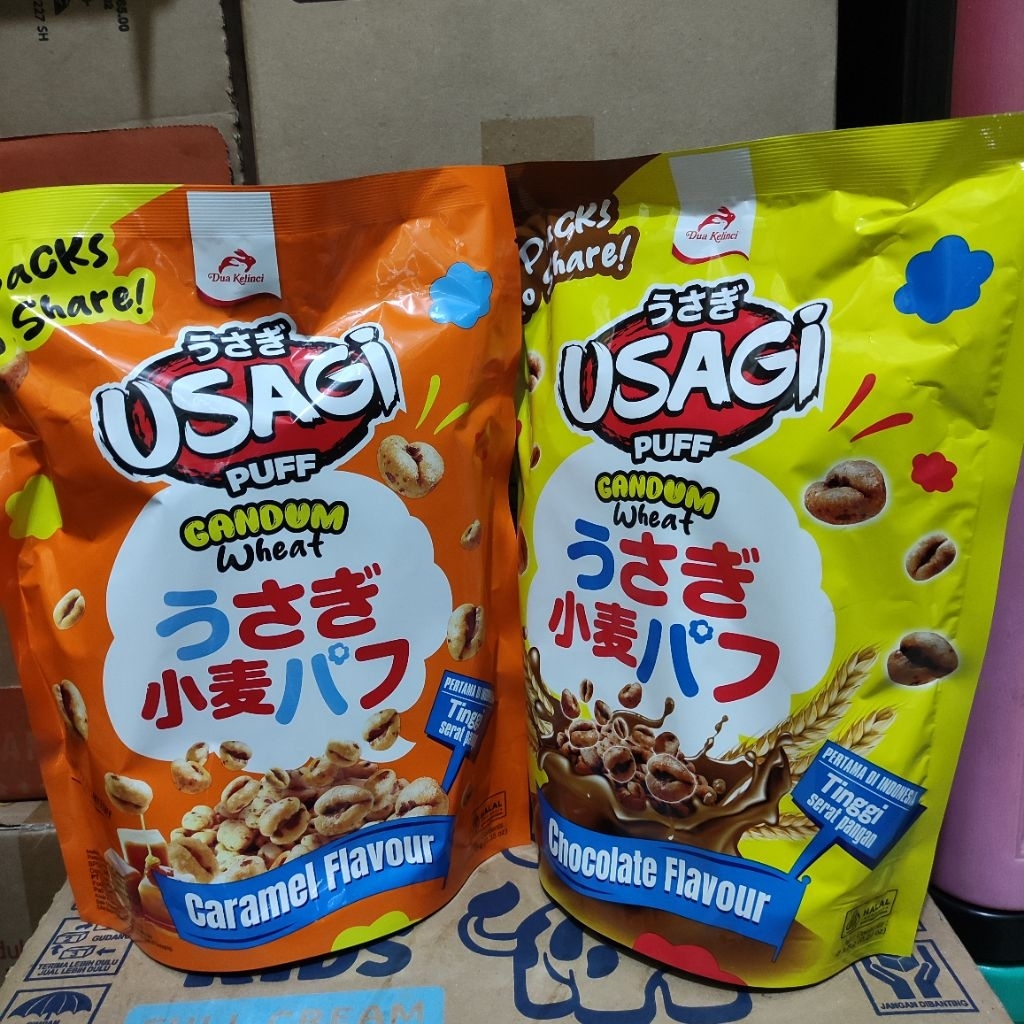 USAGI PUFF GANDUM WHEAT RASA CARAMEL DAN RASA CHOCOLATE