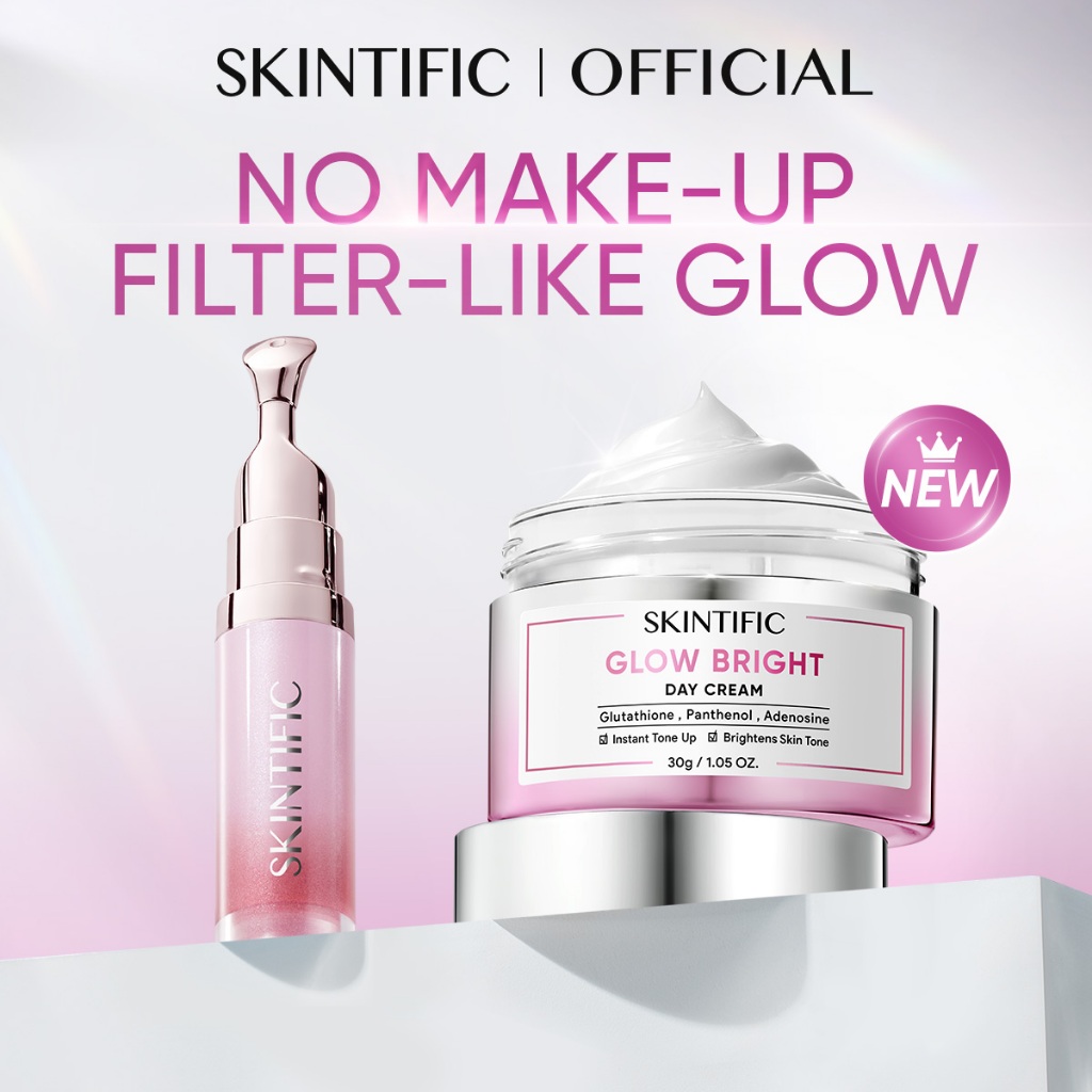 [NEW] SKINTIFIC - Filter-like No Makeup Glow Set | Glow Bright Day Cream + Glossy Plump Lip Serum Ch