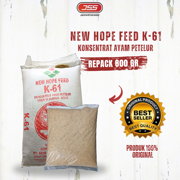 K61 KOSENTRAT AYAM PETELUR PRODUKSI PAKA CAMPURAN AYAM PEDAGING DIKEMAS 800 GR