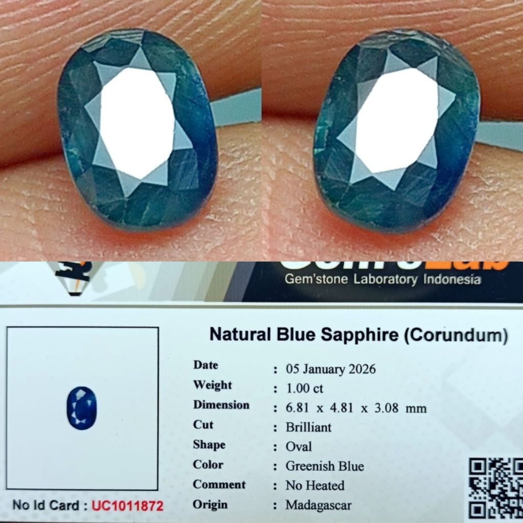 natural blue sapphire (corundum) no heated memo GLI