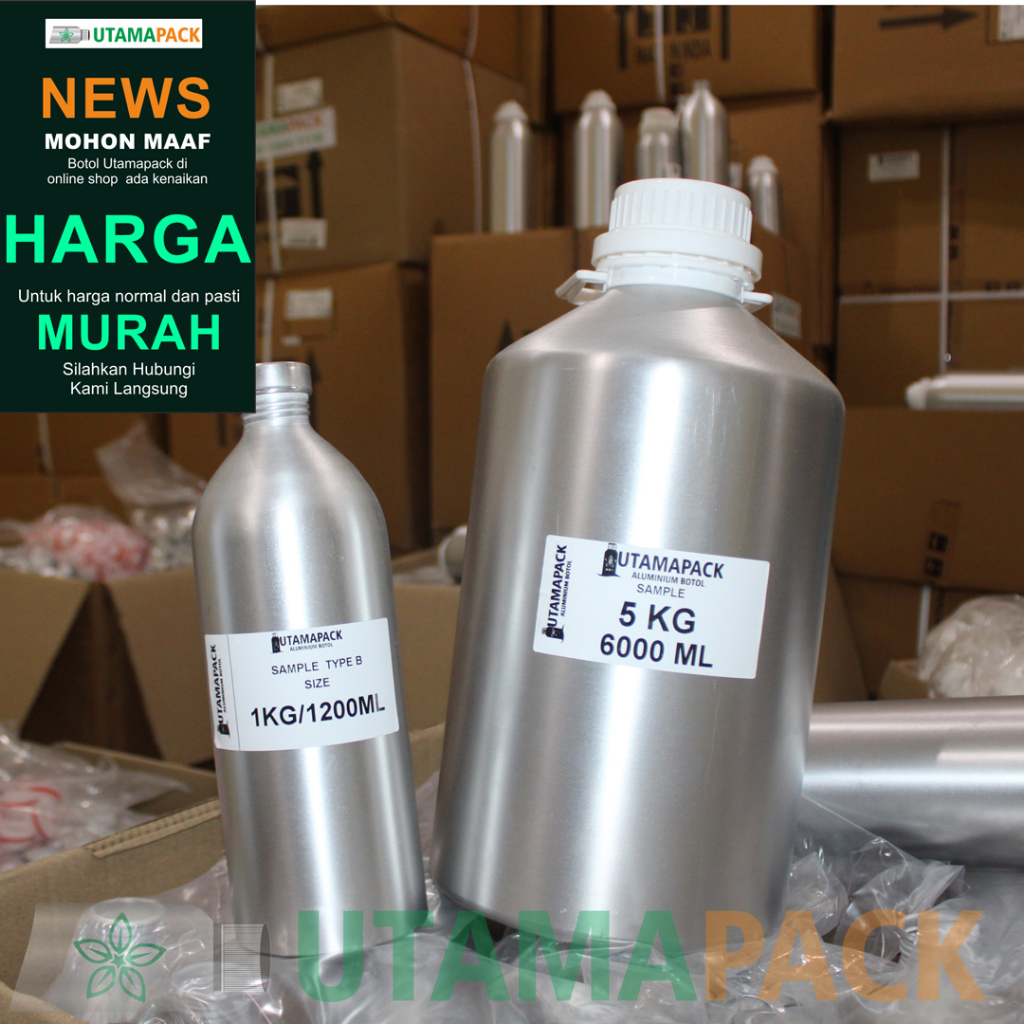 Botol Jerigen Alumunium / Aluminium jerrycan bibit parfum essential oil  Kaleng ukuran 5Kg 5 kilo  1