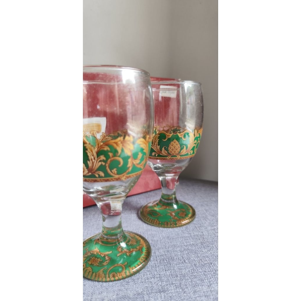 Gelas Kaki Kaca Goblet GOLDMAN FINE DECORATED