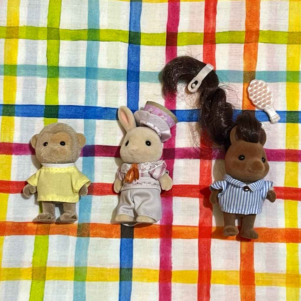 sylvanian families monkey vintage rabbit dad blind box teapot pony brown