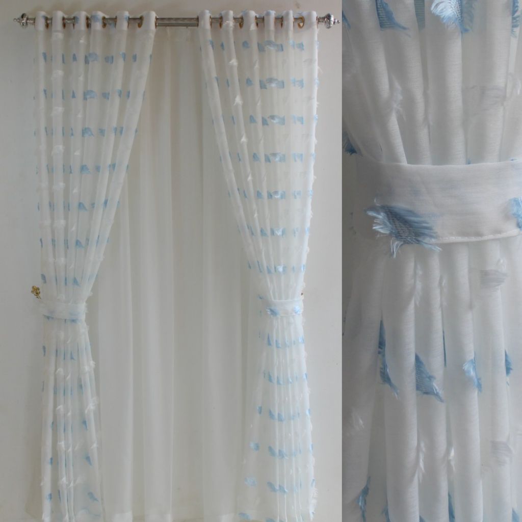 Gorden ruby vitrase smokering gorden jendela ukuran  140x200 cm