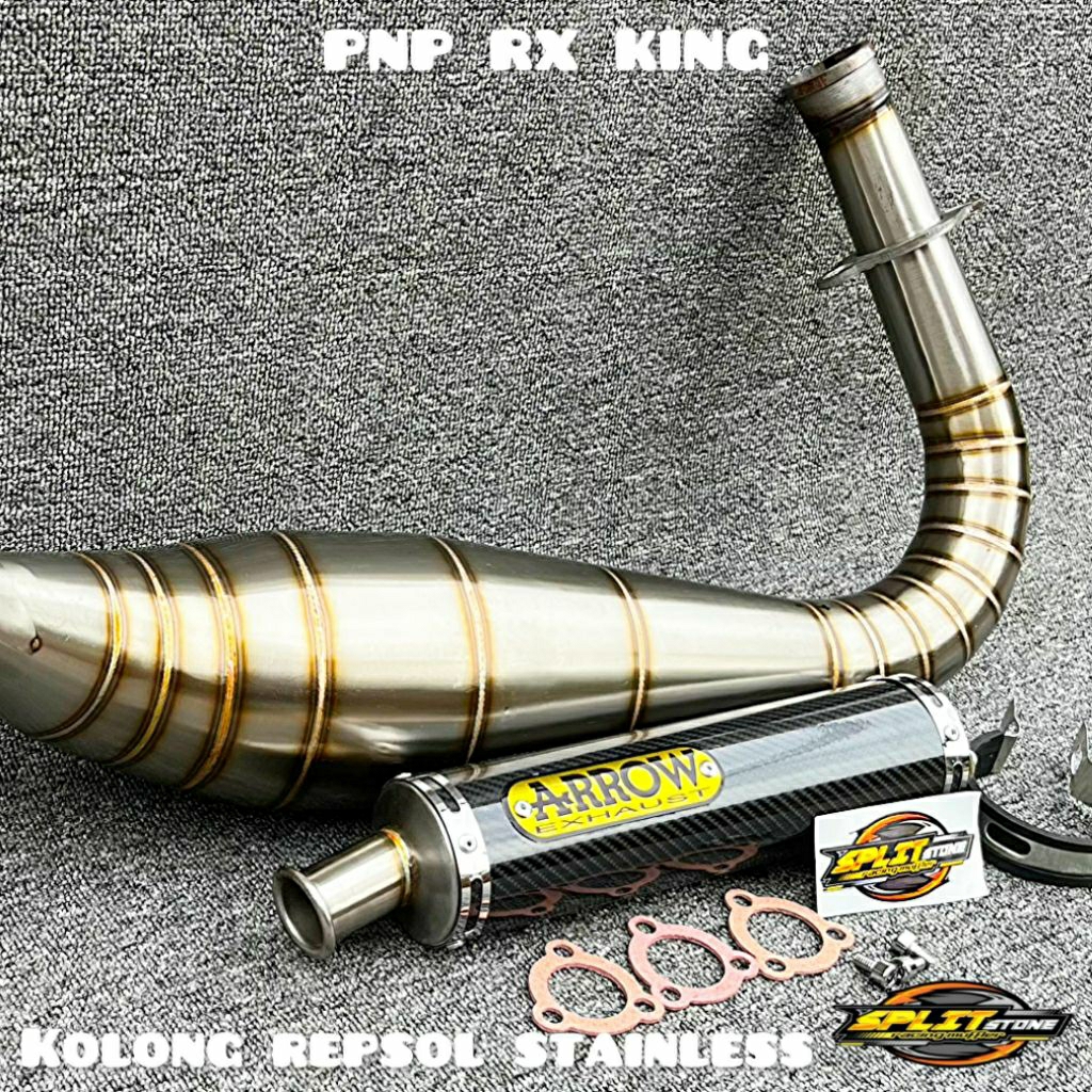 Knalpot RX King Repsol Kolong Kobra Racing ARROW Full Stainless Karbon PnP Suara Garing