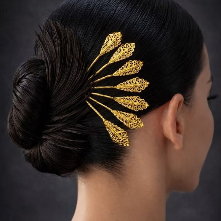 Tusuk Konde Cendrawasih Aksesoris Pengantin Alpaka Bali Premium Lapis Emas 24K Tusuk Sanggul