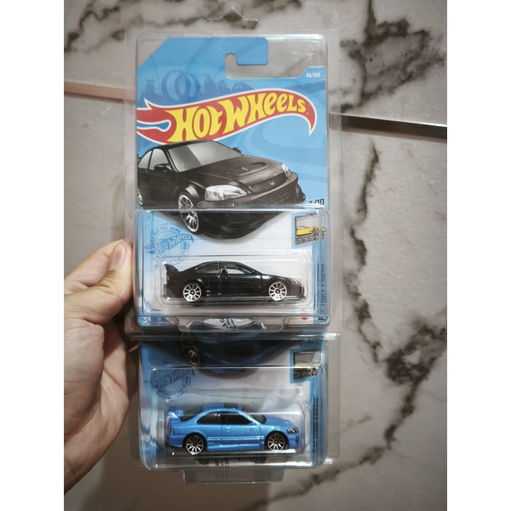 Hotwheels Honda Civic SI Hitam Dan Biru + Protektor