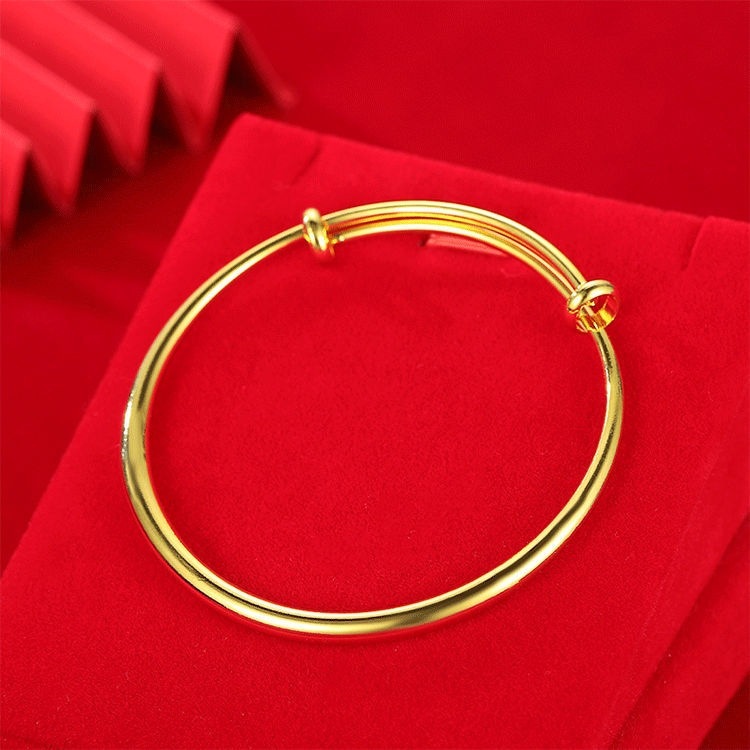 Gelang Emas Polos Simple Elegant - Perhiasan Wanita Lapis Emas Model Serut Tarik Bisa Diatur Cantik