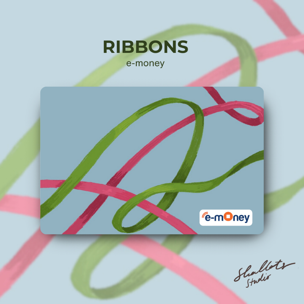 RIBBONS emoney mandiri illustrasi | emoney gambar pita | emoney coquette | cute emoney design