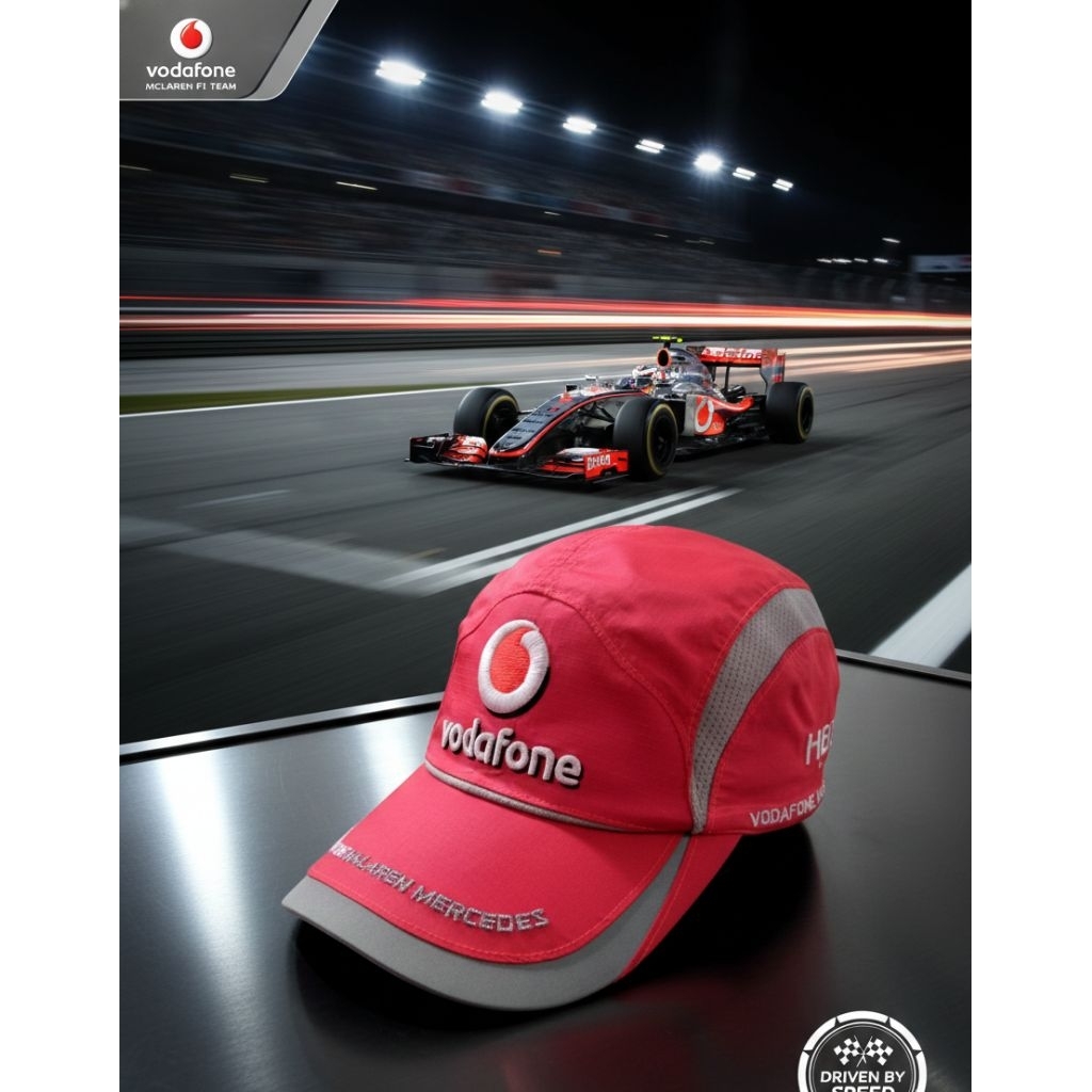 ​Topi McLaren Mercedes Vodafone F1 Team - Topi Balap Formula 1 Retro Vintage