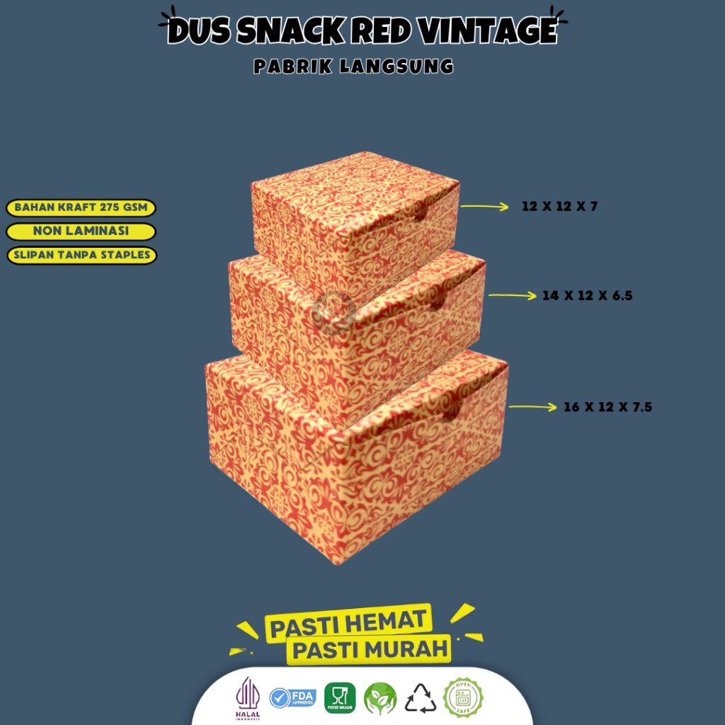 Box Snack 12x12x7 Box Roti Snack Box (B43K135-12X12X7 Cm)