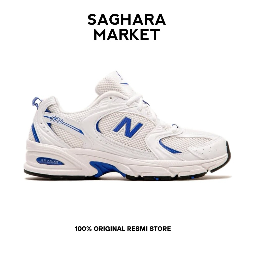 Sneakers NB 530 White Royal Blue (Original Resmi)