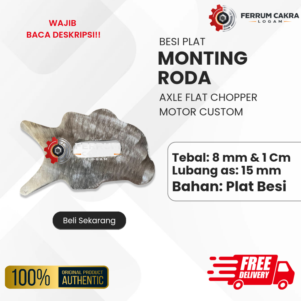 Brecket Monting Roda Motor Custom Axle Flat Chopper Frame Tebal 8mm Lubang 15mm