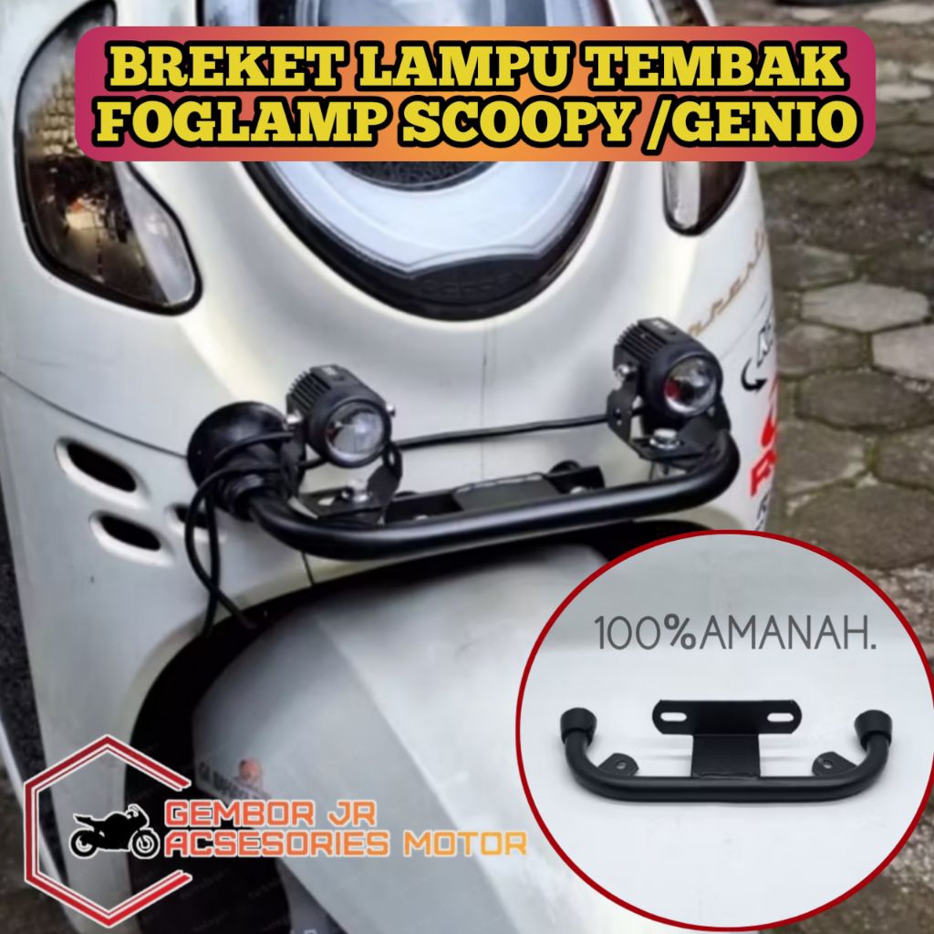 Bracket Breket Dudukan Lampu Tembak Foglamp Scoopy Genioi
