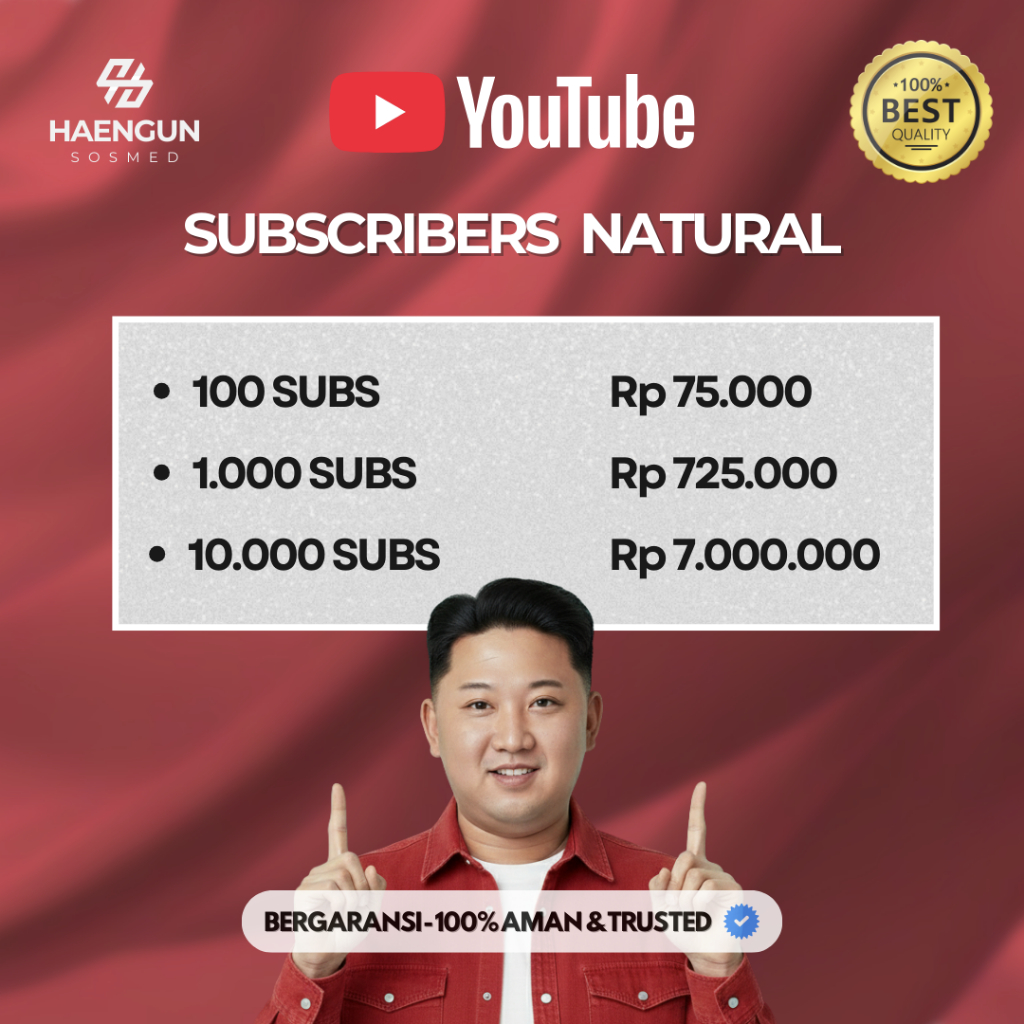 Subscriber Youtube Real Aktif Subs Permanent Subscribers - HIGH QUALITY