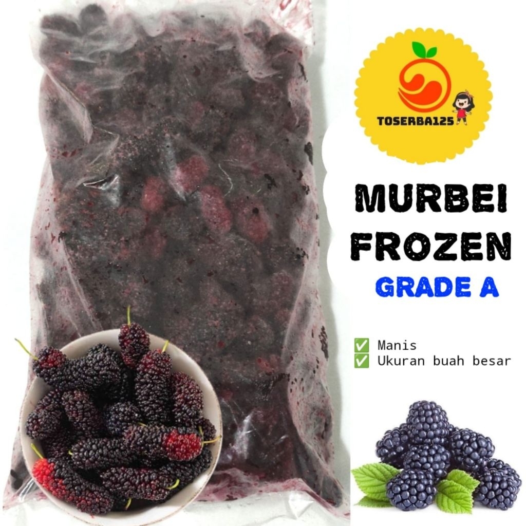 Buah murbei murberry buah beku Frozen , GROSIR  - TOSERBA125