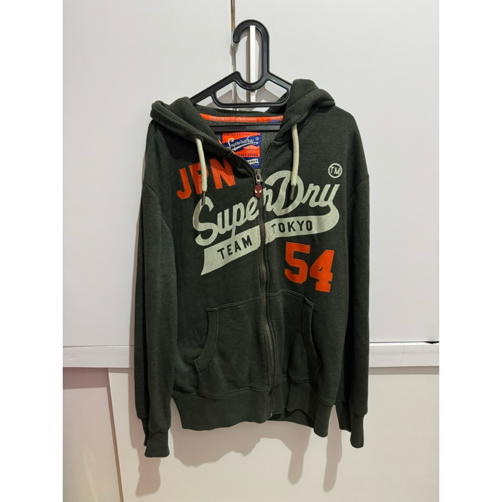 Super Dry Hoodie Dark Green Preloved