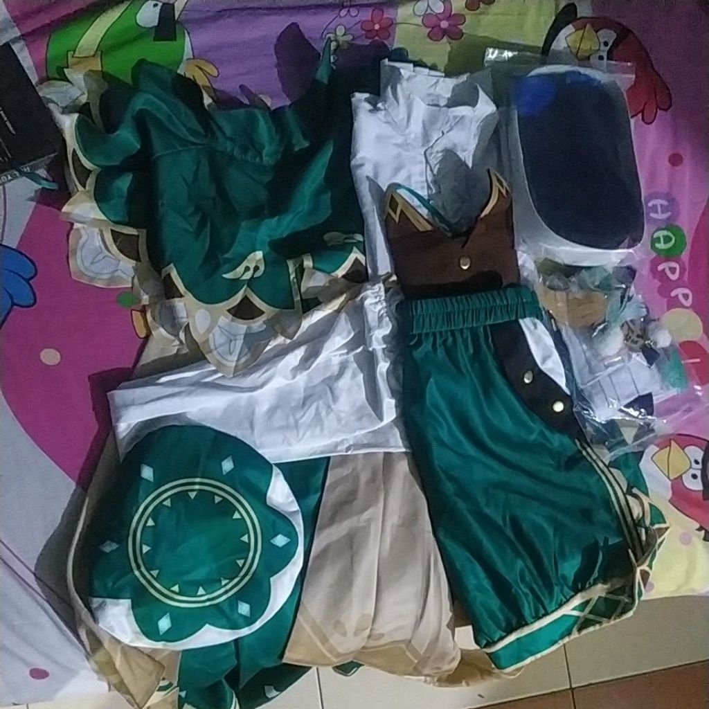 costume cosplay venti+wig set genshin impact