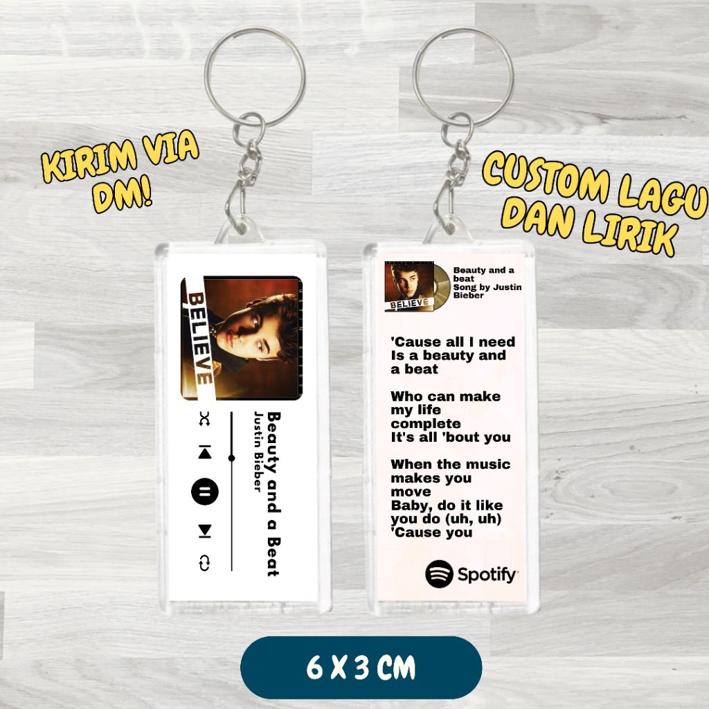 GANTUNGAN KUNCI SPOTIFY CUSTOM LAGU & LIRIK TERMURAH
