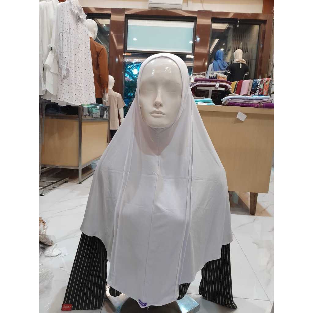 Mezora Bergo Kimmi | Kerudung Putih Polos Tanpa Pet