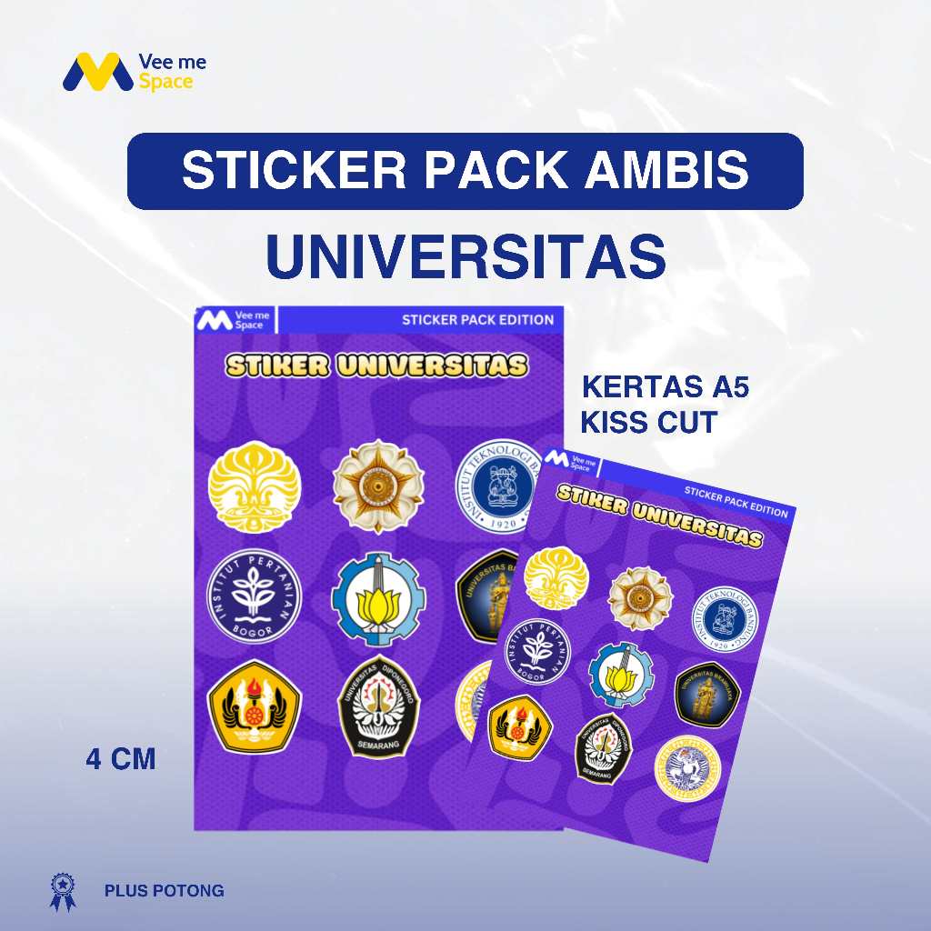 [STIKER PACK] Stiker Logo Universitas |  Stiker Buku Universitas | Stiker sepeda Universitas | Stike