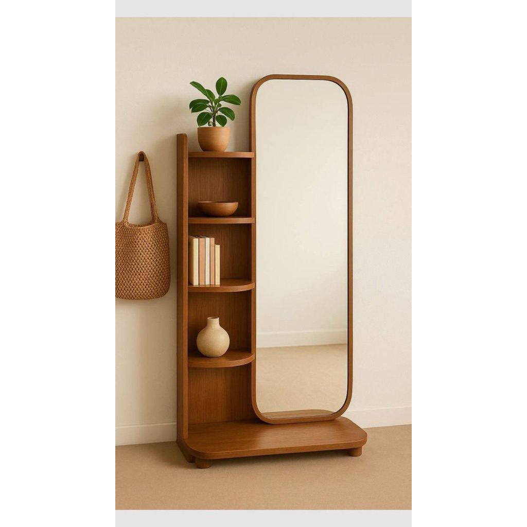 Standing mirror/ Rak bunga/ Rak buku