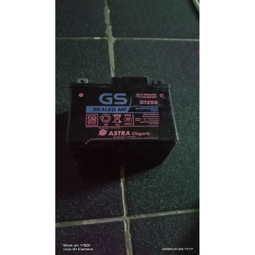 BATERAI AKI BEKAS MOTOR 6Ah