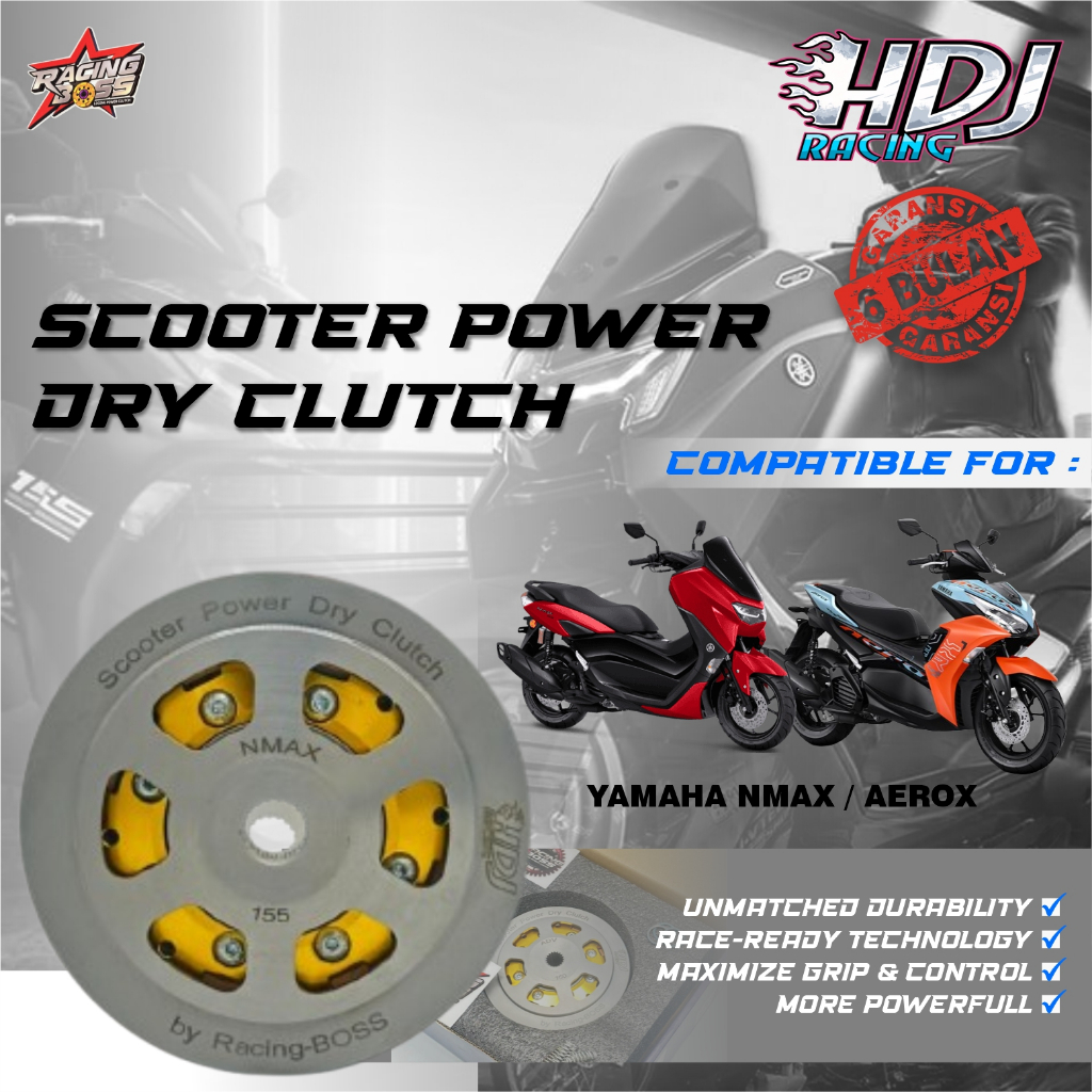 Dry Clutch HDJ RACING MIRIP REVENO DUCATI pully Yamaha Aerox  NMAX 155 Triple Clutch krincing made i