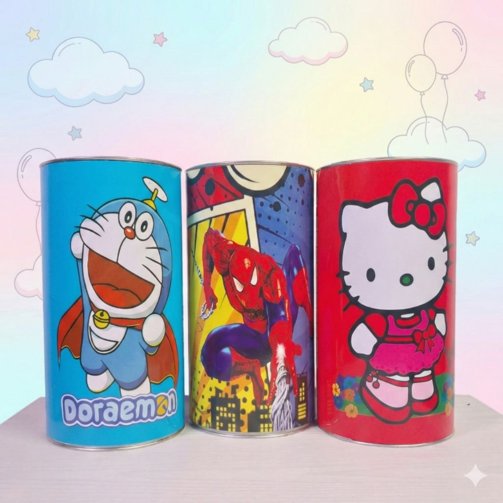 Celengan Target Permanen dari Kertas Tebal Tinggi 17 cm Diameter 9 cm untuk Menabung Target Uang