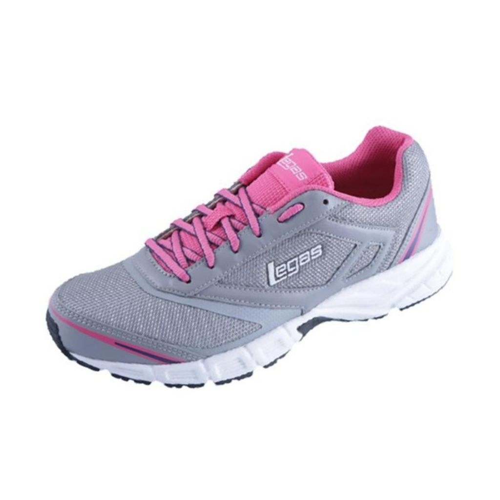 Sepatu League Legas Abu Pink Rapid 3 La W Running Shoes Cewe Olahraga Wanita Original