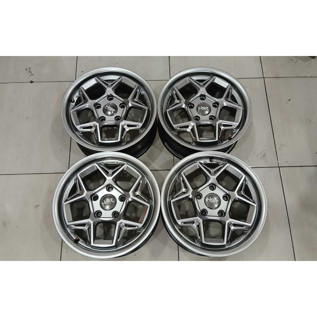 VELG RACING HSR BEKAS TIPE WASILE RING 15 LEBAR 6,5 BAUT PCD 5X114 HYPER BLACK COCOK BUAT GRANDMAX A