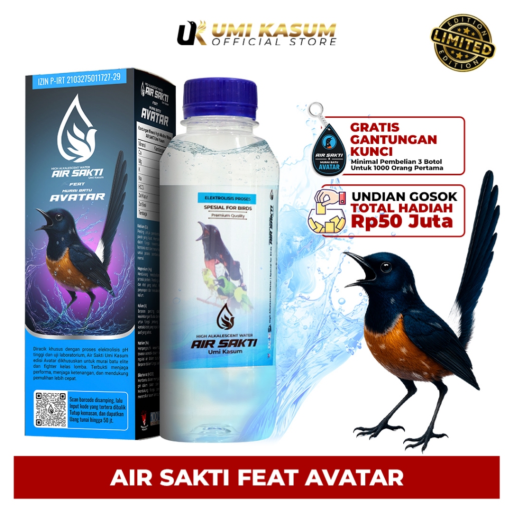 Promo Air Sakti Umi Kasum Air Burung Murai Batu Ekor Panjang Trotol Jantan Gacor Air Minum Burung