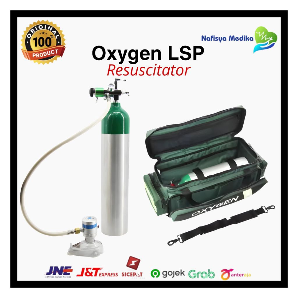 Tabung Oksigen Medis Lsp Portable + Regulator & Masker | Oxygen Resuscitator Lsp Portable