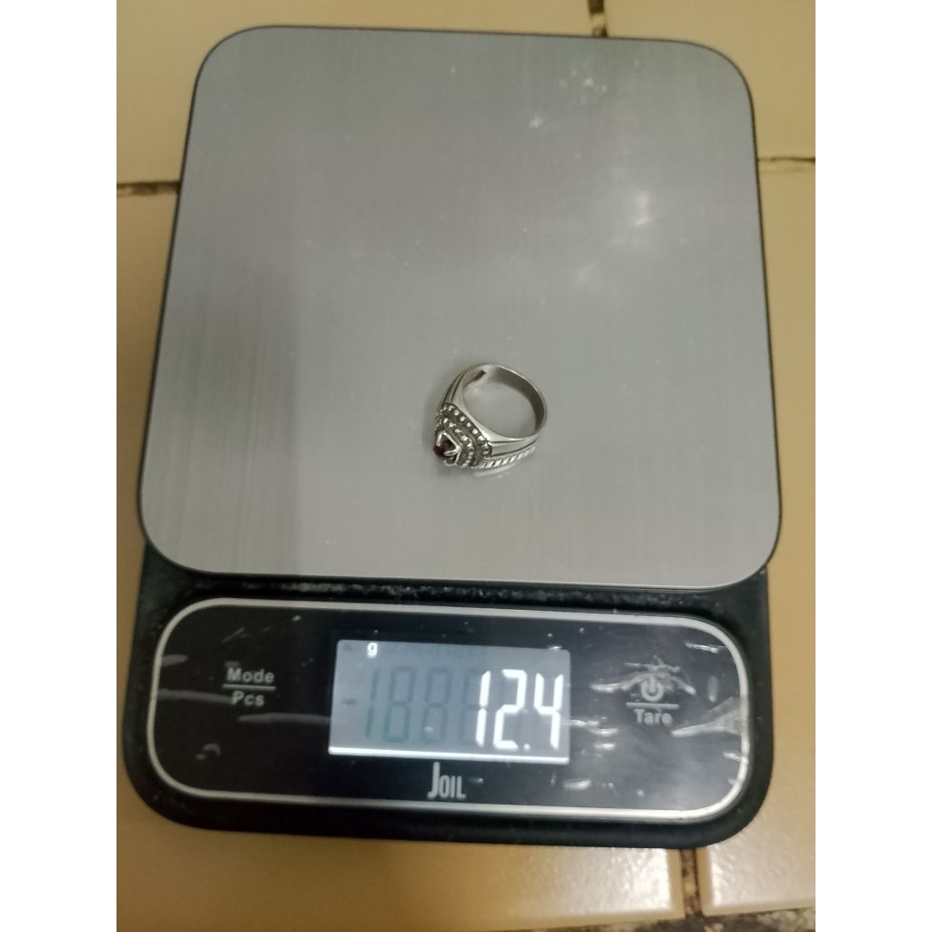 ring perak batu mustika buah delima