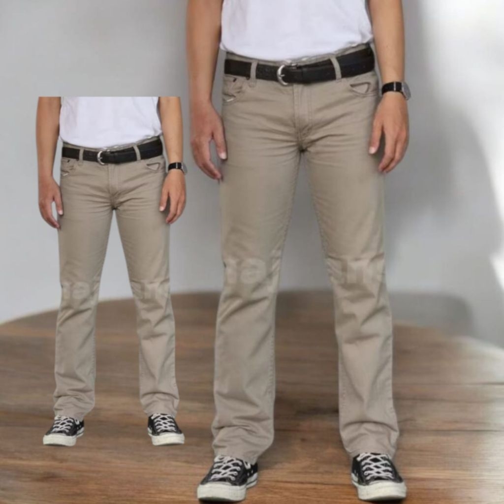 Celana chino  kanvas panjang pria slim fit street tebbal  bagus
