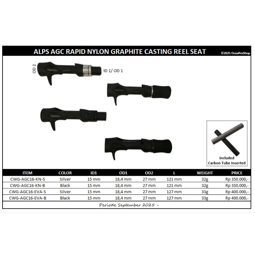 ALPS AGC RAPID NYLON GRAPHITE CASTING REEL SEAT
