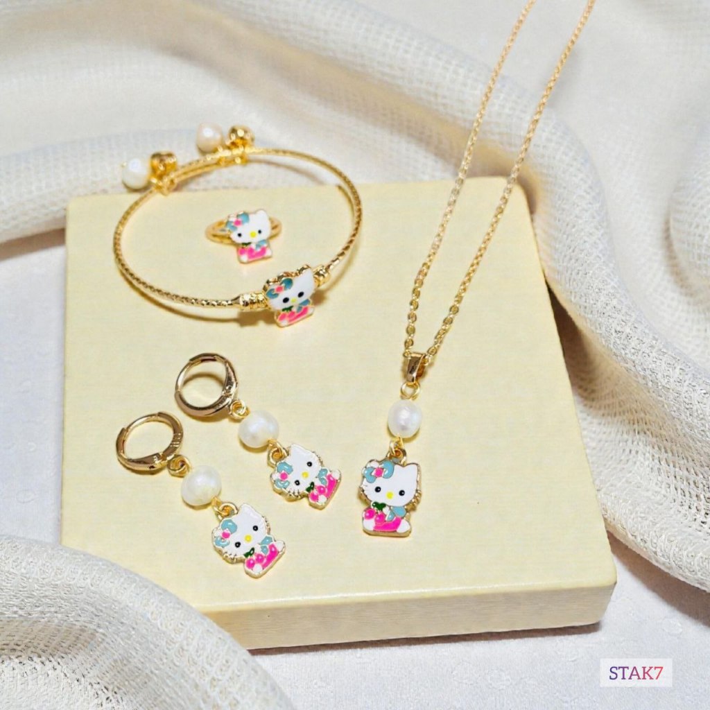 set perhiasan anak perempuan set perhiasan anak titanium anti karat set perhiasan anak perempuan ant