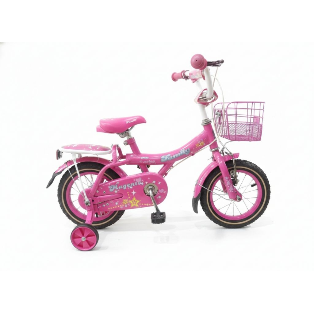 Sepeda anak mini Family 12 inch Lilies Glamour Magenta Dora Sparks Shimmer and Shine