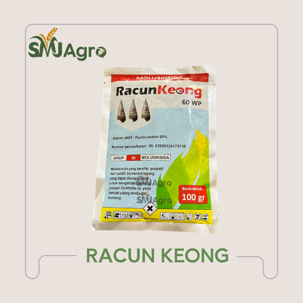 Racun Keong 60 WP 100g Mengendalikan Siput Tambak Udang Windu Bandeng Fentin Asetat