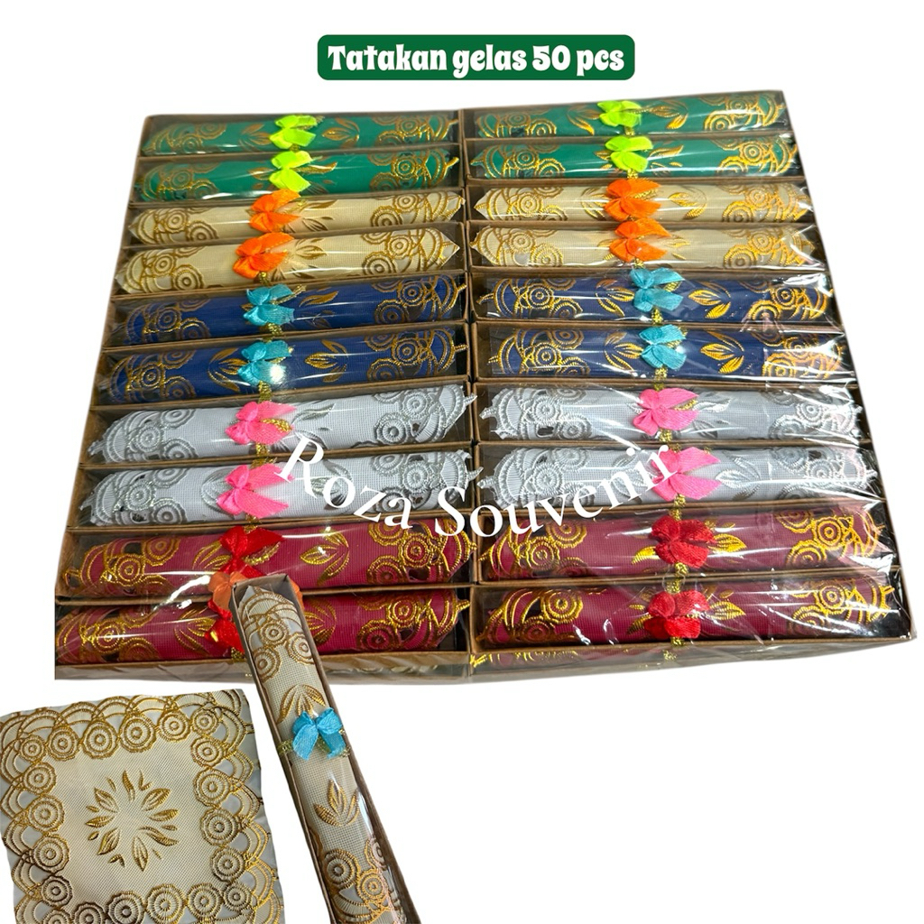 souvenir pernikahan tatakan gelas box 50pcs