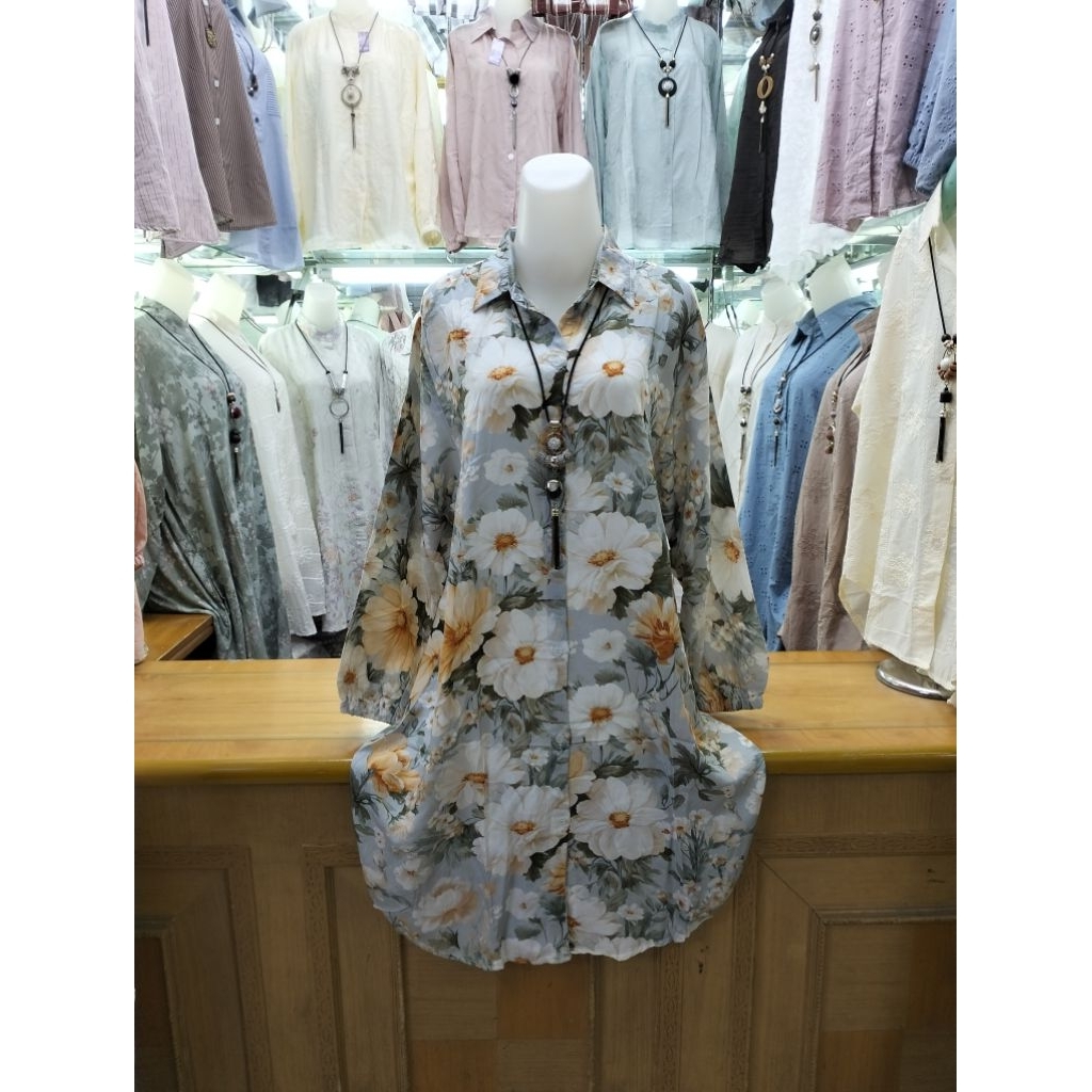 TUNIK JUMBO KATUN RAYON MOTIF BUNGA BUNGA T 209