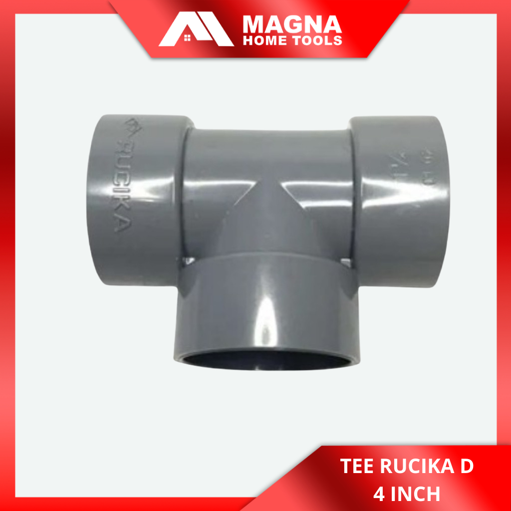 Tee 4 inch D Rucika Pipa T Sambungan PVC 4"
