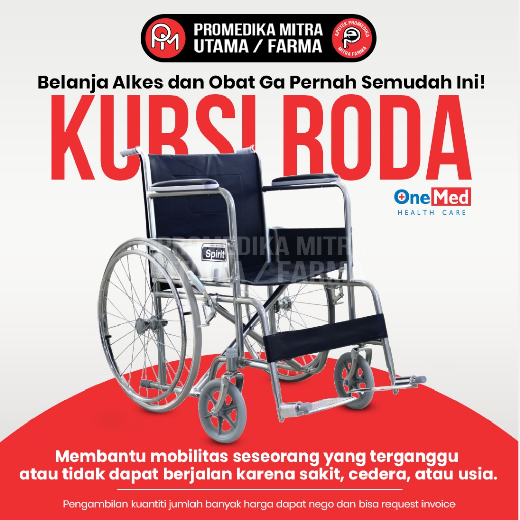 Kursi Roda Standar Onemed Berbagai Tipe | Wheelchair Medis Dewasa